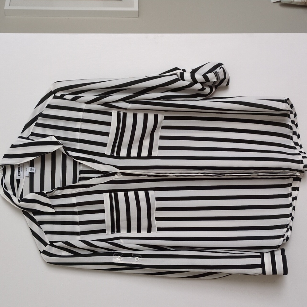 Express Monochrome Striped Blouse